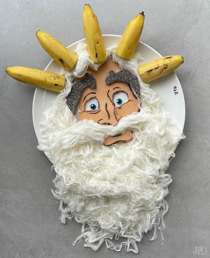 Food Art by Laleh Mohmedi King Triton from The Little Mermaid (1989)
