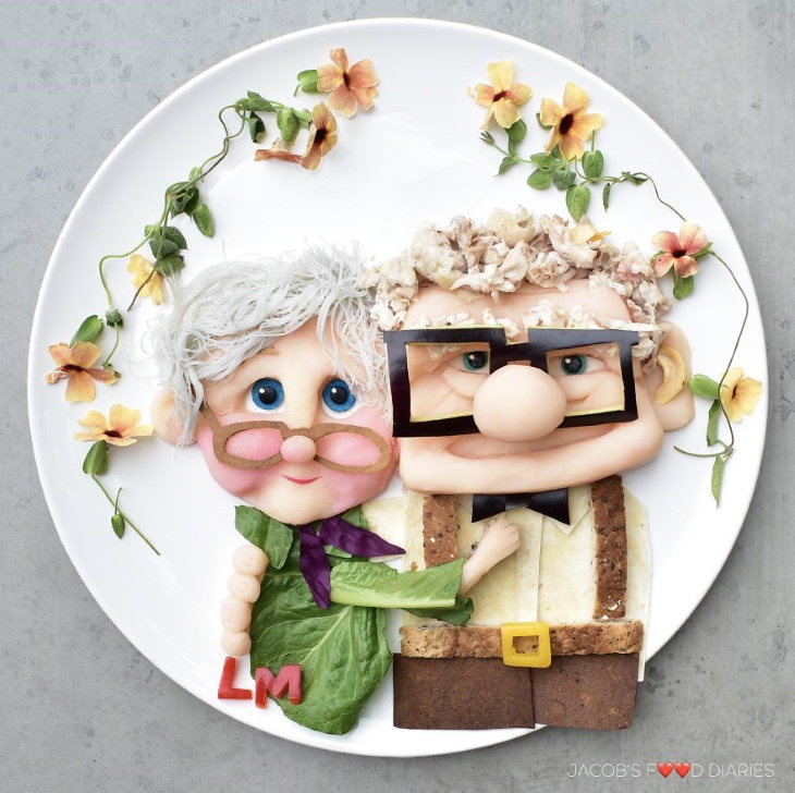 Food Art by Laleh Mohmedi Carl and Ellie from Up (2009)