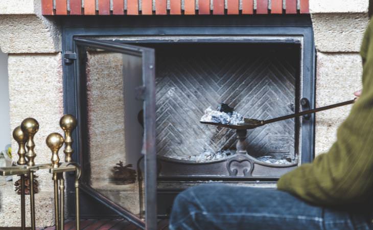 cleaning a fireplace 