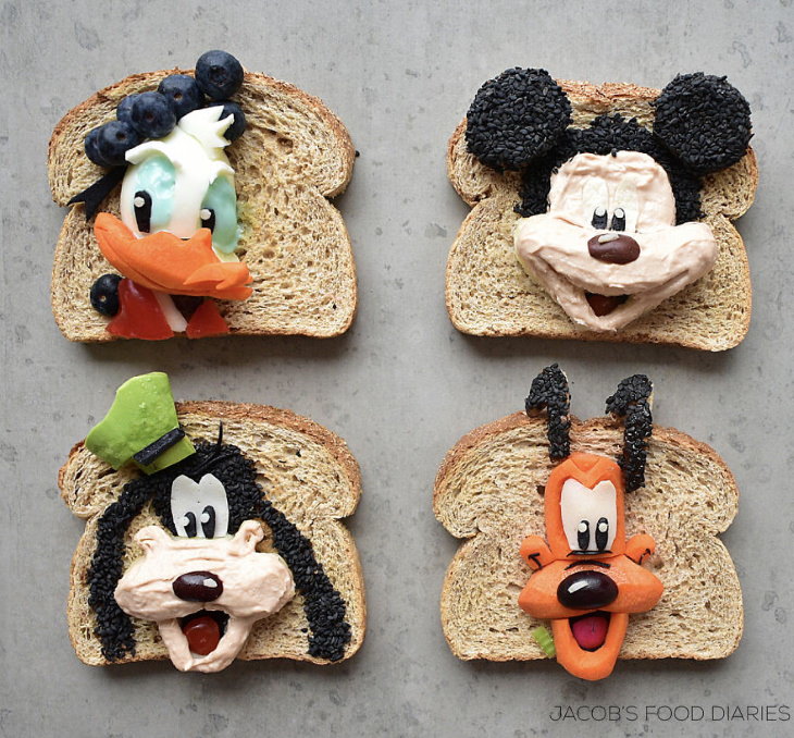 Food Art by Laleh Mohmedi Micky Mouse and Friends