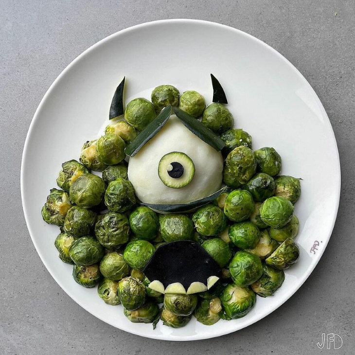 Food Art by Laleh Mohmedi Mike Wazowski from Monsters Inc (2001)