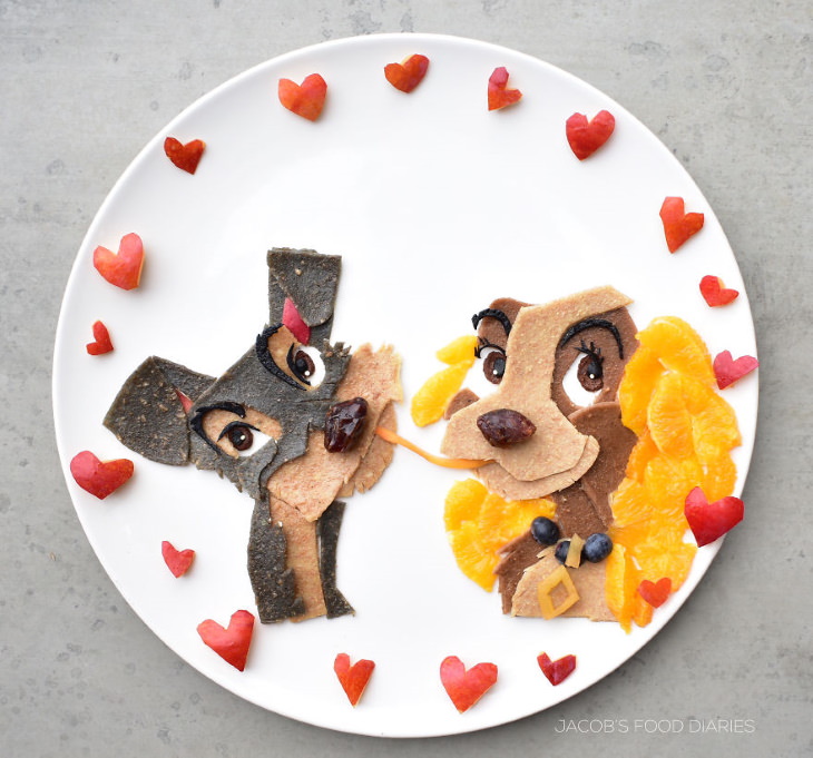 Food Art by Laleh Mohmedi  Lady And The Tramp (1955)