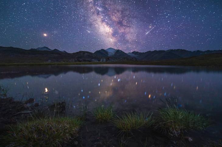 Kyrgyzstan by Albert Dros starry night and lake