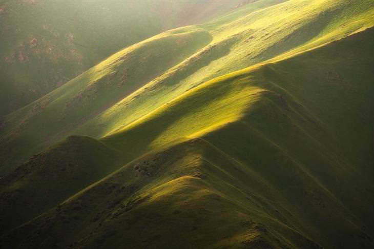 Kyrgyzstan by Albert Dros green mountain closeup