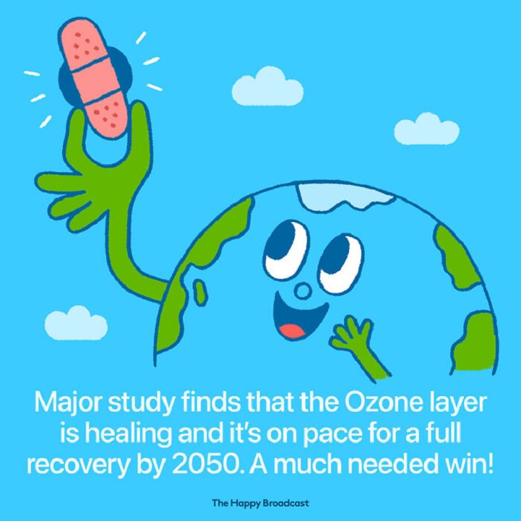 Illustrated Good News Stories, ozone layer, earth