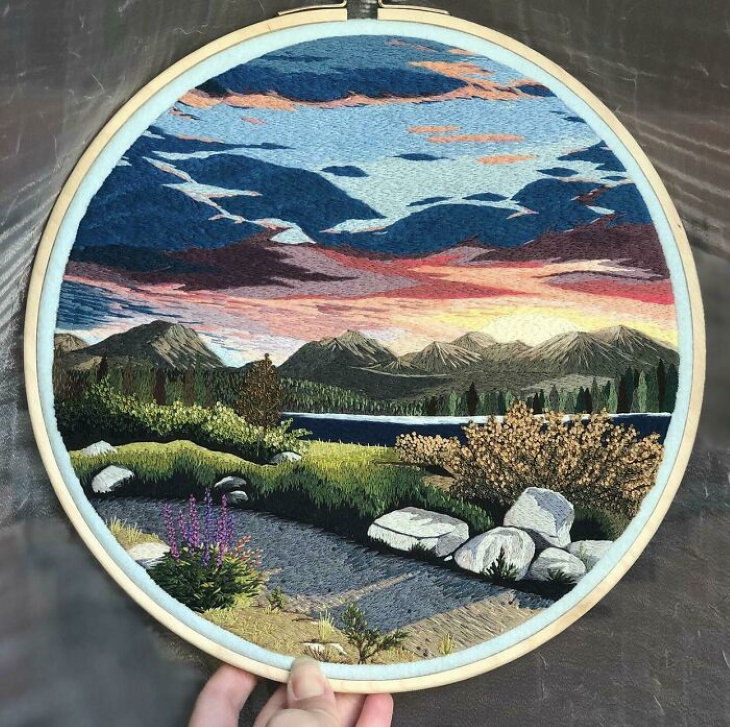 Embroideries landscape