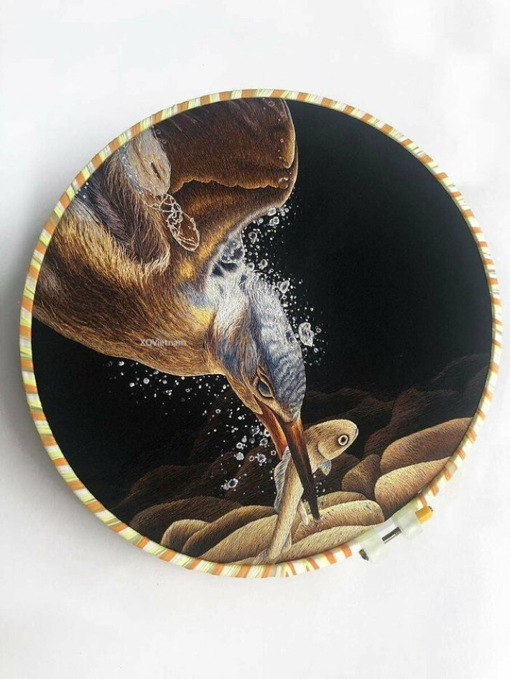 Embroideries Kingfisher Hand Embroidery