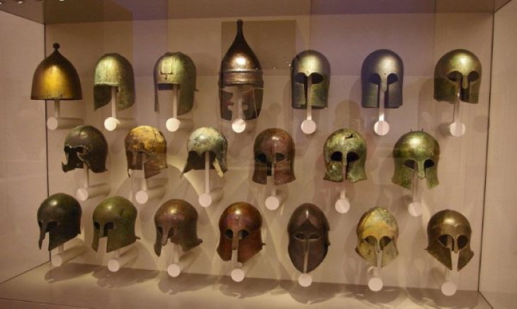 Archeological Finds Ancient Greek helmets
