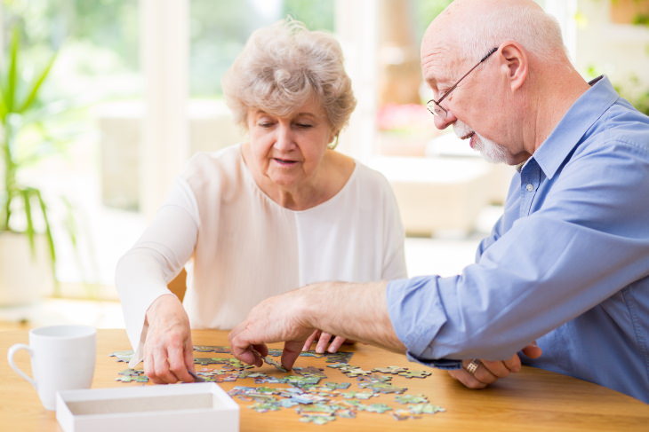 Family Friendly Dementia Activities solving puzzles
