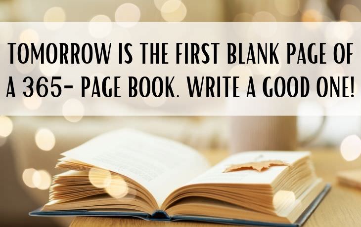 Happy New Year wishes first blank page