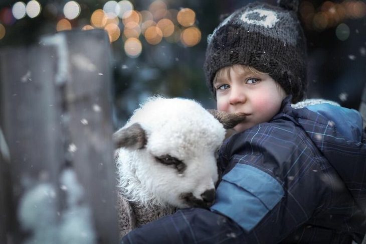 Beauty of Childhood, winter, pet