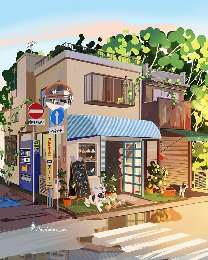 Japanese Storefront Illustrations, house