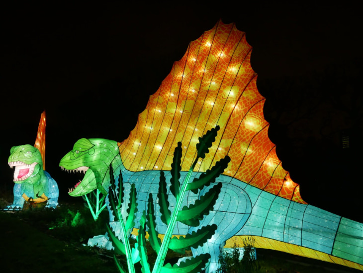 Light exhibition Paris Jardin des Plantes dinosaurs