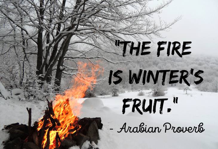 Beautiful Quotes About Winter, fire