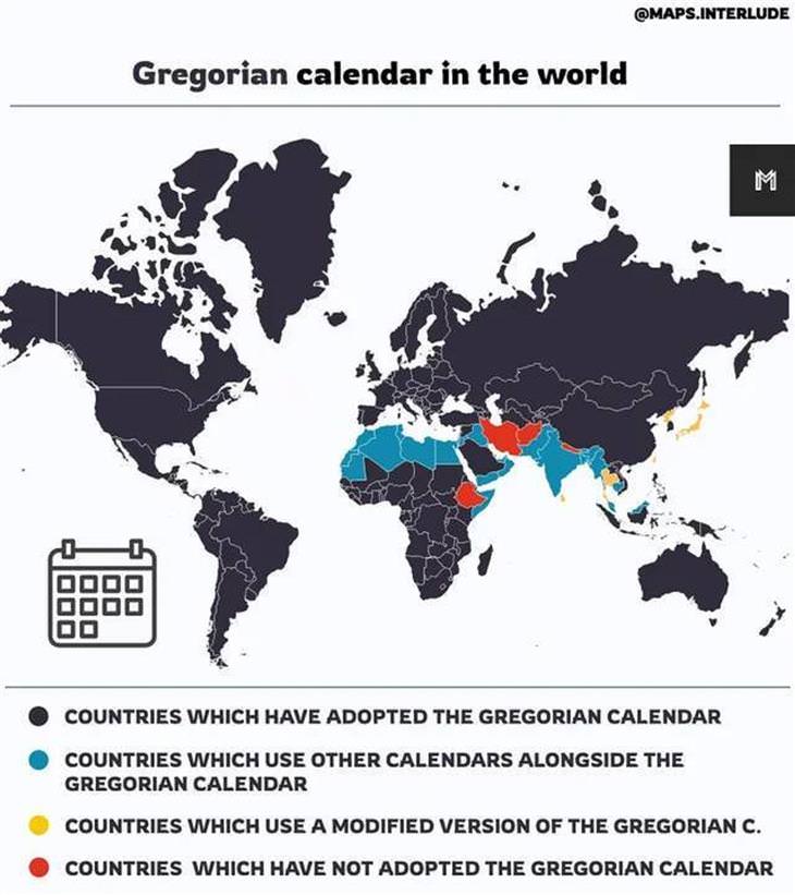 Weird and Wonderful MAPS, gregorian calendar