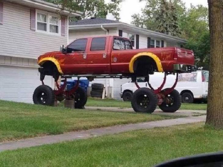 Weird Cars, elevated truck