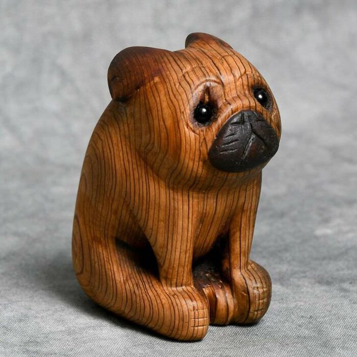 18 Amazingly Creative Woodwork Designs, carved pug