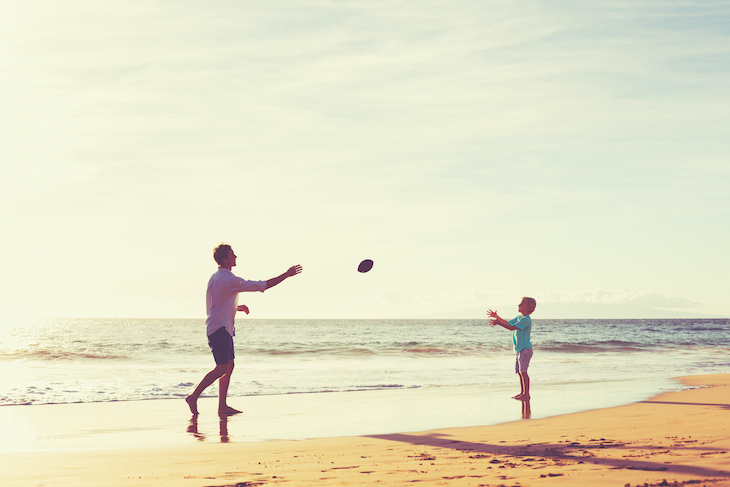 Everyday Activities That Boost Heart Health, father and son playing on the beach