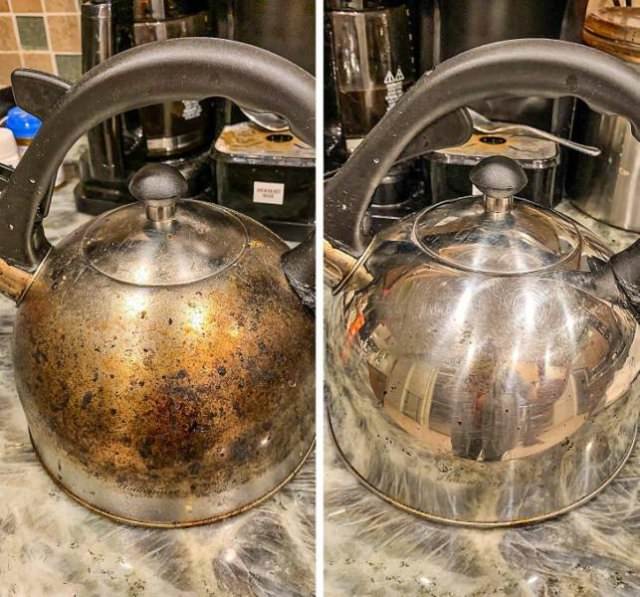 Cleaning Before and After Photos kettle
