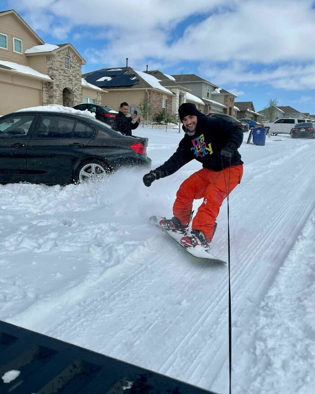 Texas Snow Storms snowboarding