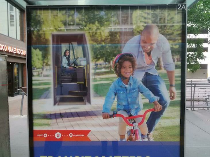 Funny Advertising Fails, This portal into a bus just appeared out of nowhere