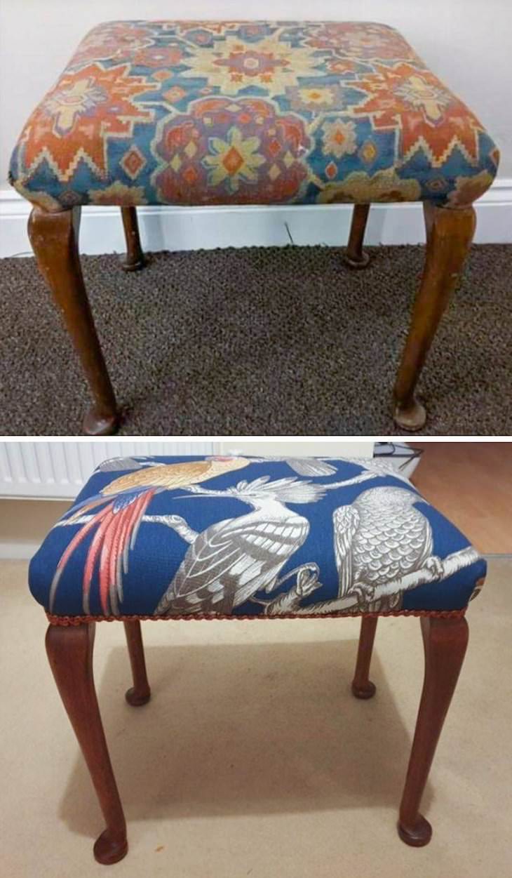 Before & After: DIY Makeovers of 14 Old Items, upholstery