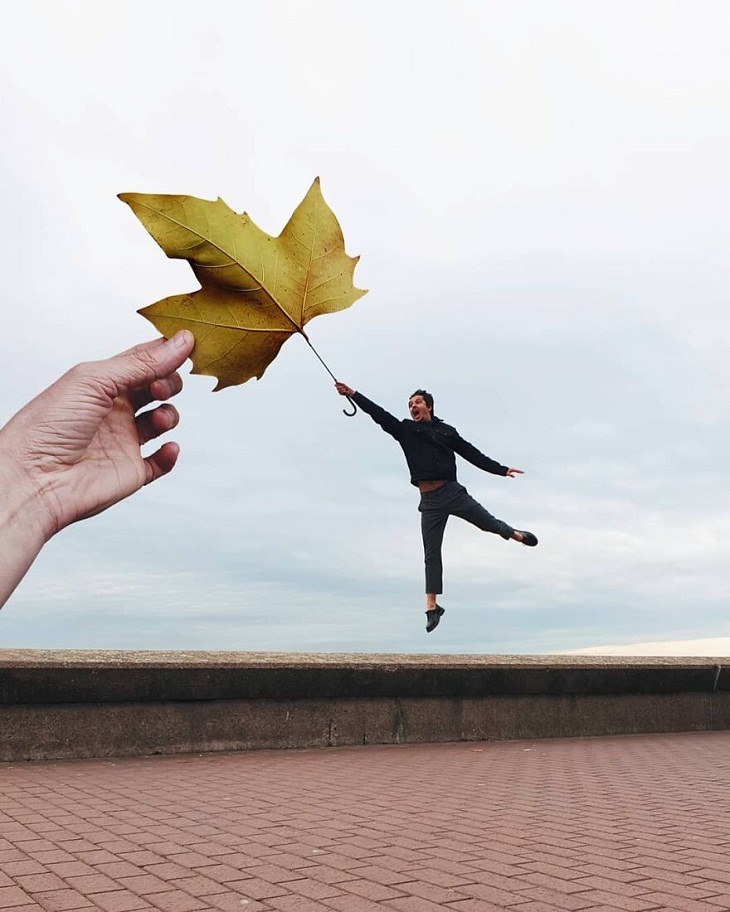 Forced Perspective Photography, flying