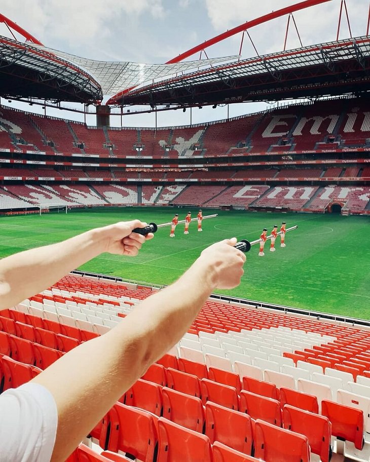 Forced Perspective Photography, football
