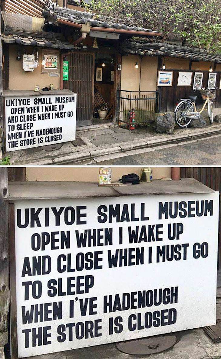 Incredible Museum Exhibits, tiny museum in Kyoto, Japan has very peculiar opening hours