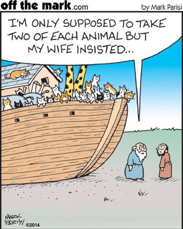 Mark Parisi comic strips, bible, noah, ark, animals