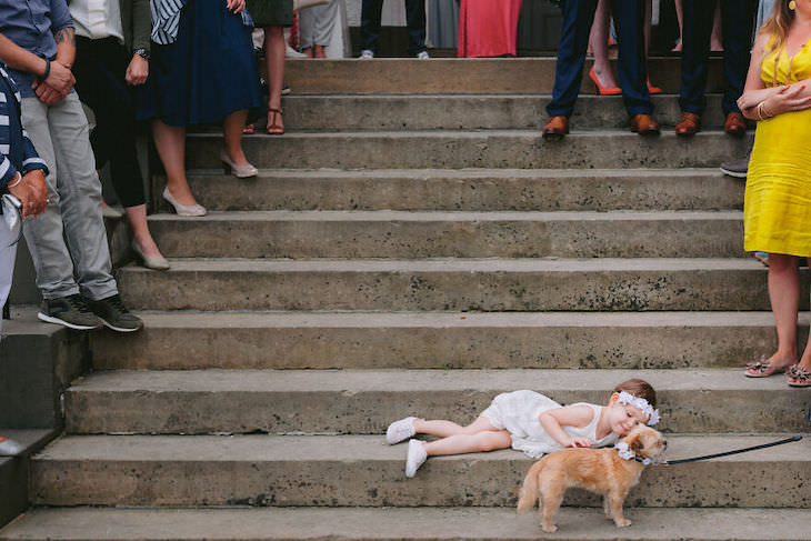 Cutest Contest: Best Dog In a Wedding Photo 2021, kid and dog at wedding