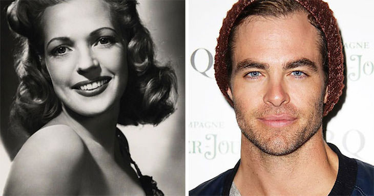 18 Iconic Celebrities with Famous Grandchildren Anne Gwynne And Chris Pine