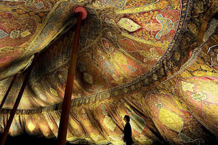Planet Earth’s Lovely Curiosities A 17th-century ottoman three-mast tent made of silk and gilded leather