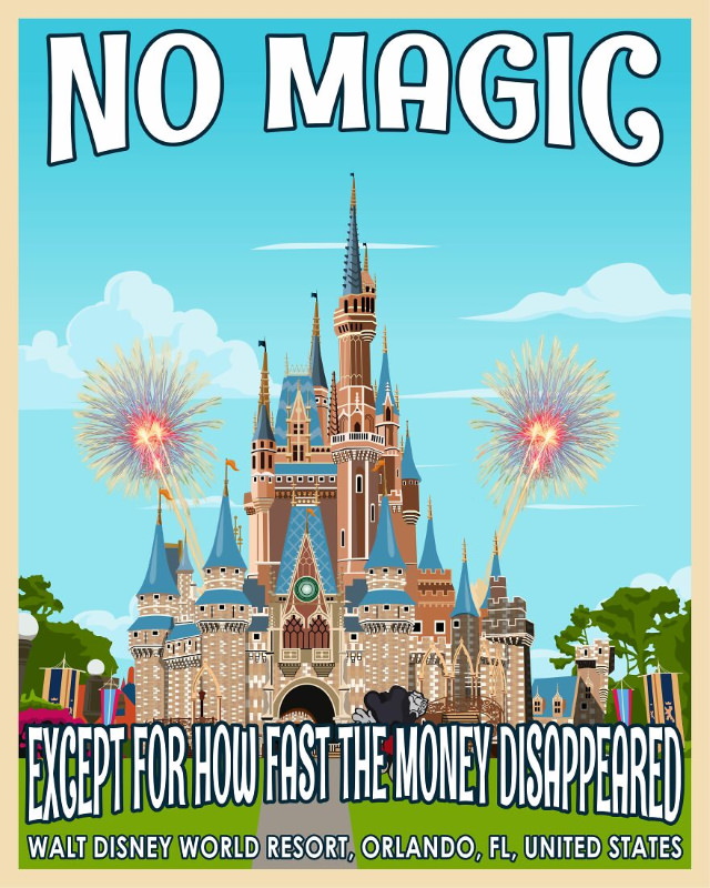 Funny Travel Posters The Walt Disney World, Orlando, Florida