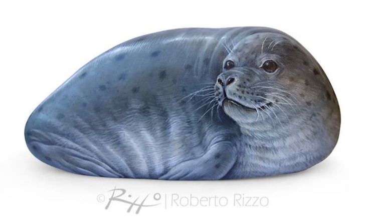 Roberto Rizzo Turns Rocks Into Amazing Animals Art seal