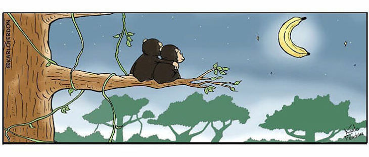 Funny Wordless Comics by Karlo Ferdon, monkeys