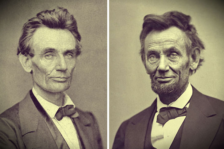 20 Eye Opening Comparison Photos, Abraham Lincoln before and after the Civil War 
