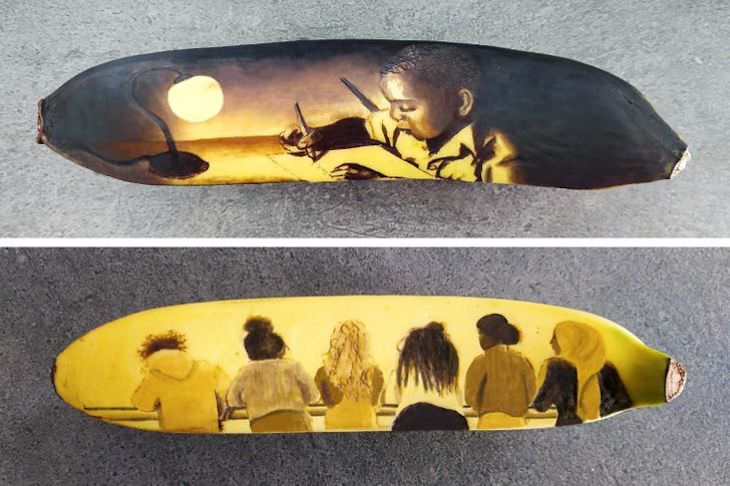 Incredible Banana Art by Anna Chojnicka, kids
