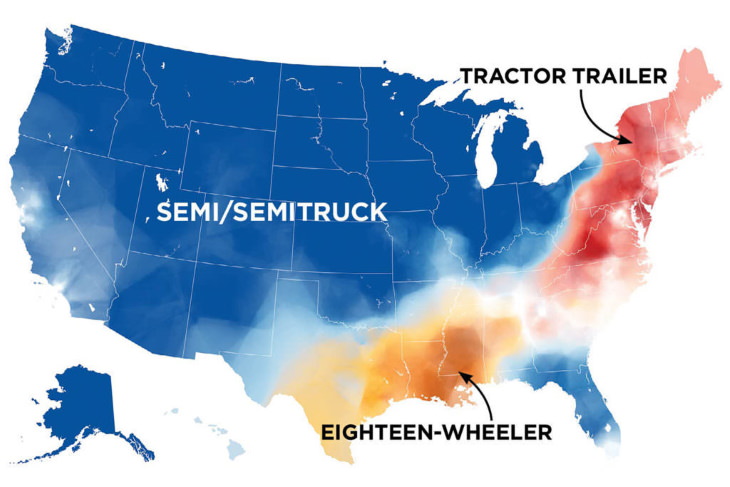 Maps of Regional Words in the USA semi 