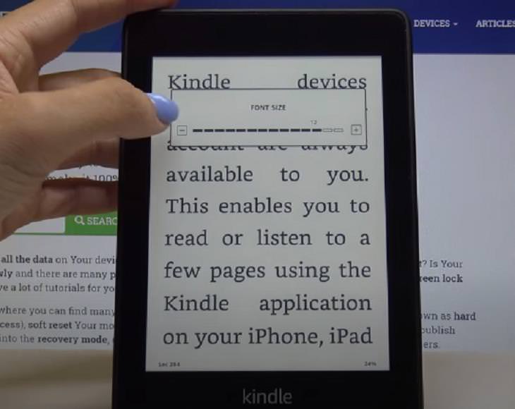 Kindle Tips and Tricks,  font size