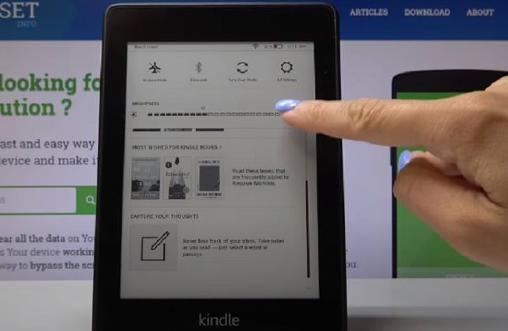 Kindle Tips and Tricks,  screen brightness