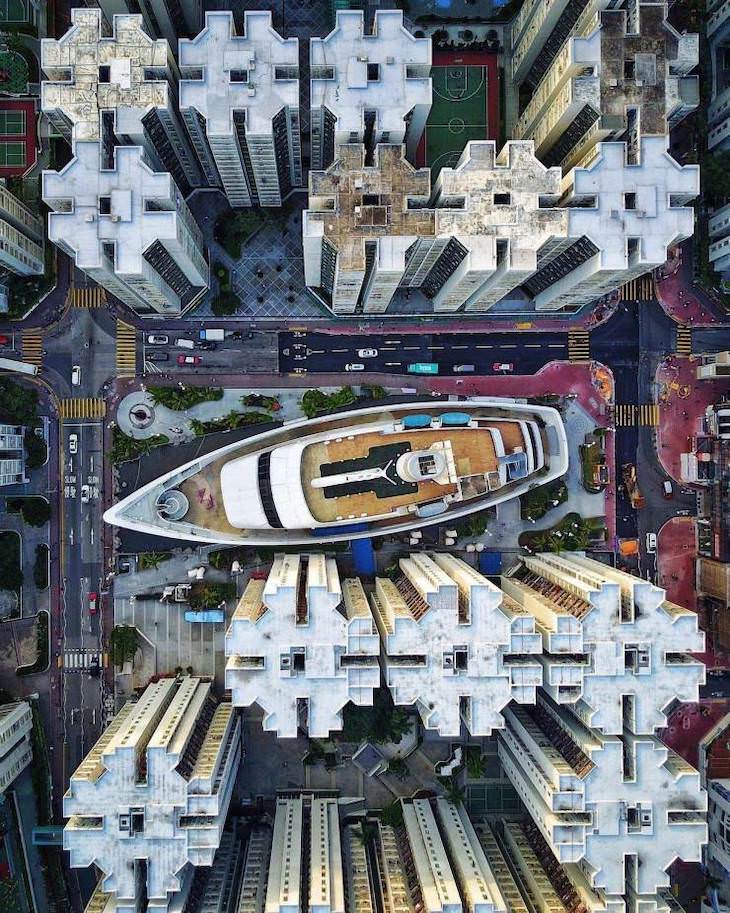 21 Stunning Spots Around the World, Whampoa, Hong Kong from above