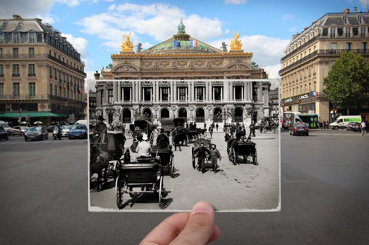 Then and Now: Paris, Place de l’Opéra,