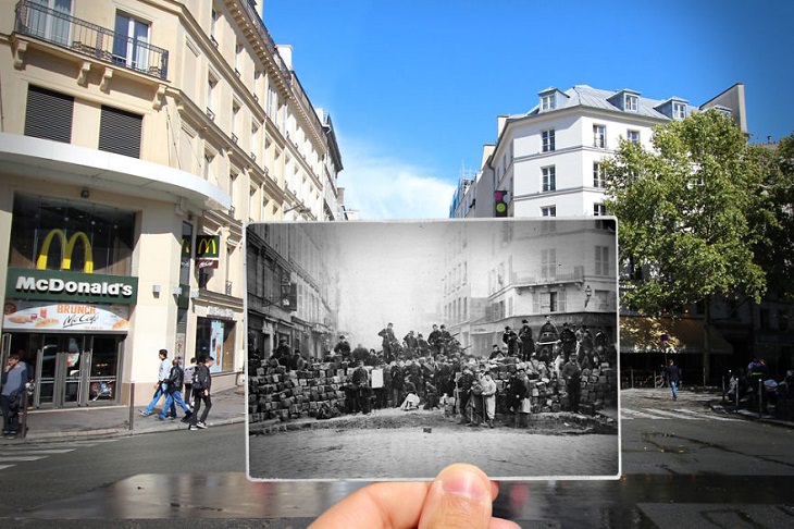 Then and Now: Paris, Rue du Faubourg-du-Temple,
