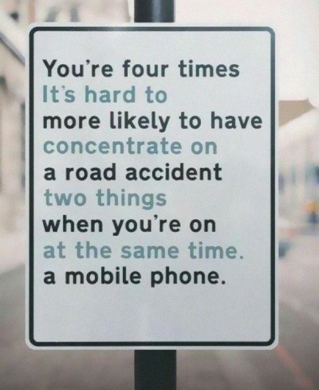 Funny Signs mobile and driving