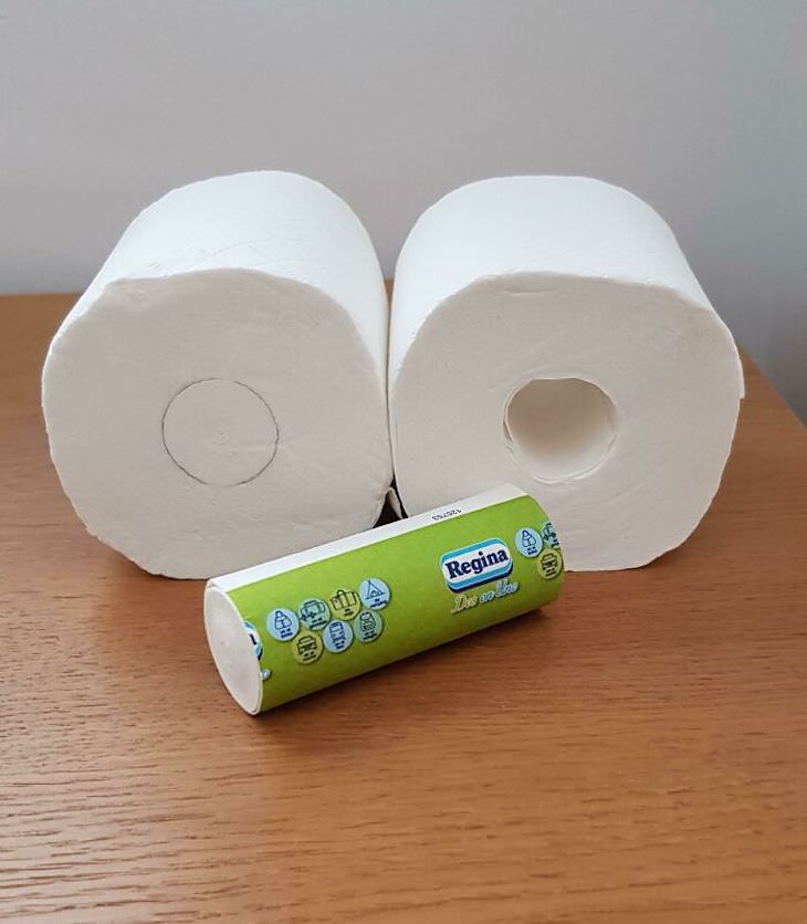 Cleverly Designed Products That Make Life Easier toilet paper roll contains a mini paper roll to carry with you, instead of a hollow cardboard roll