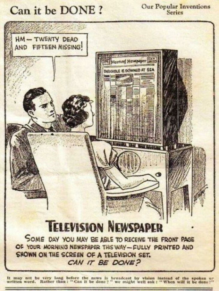 Future Predictions TV newspaper
