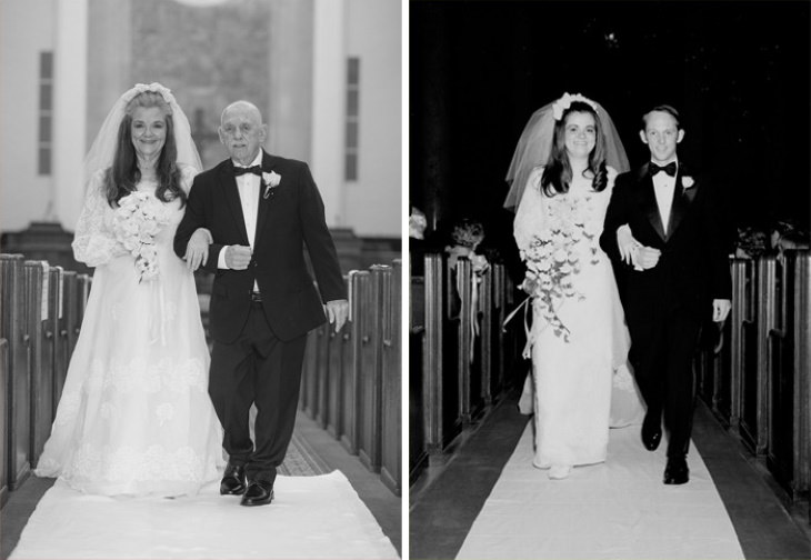 wedding photo recreation Kelly and Carolyn Gay black and white