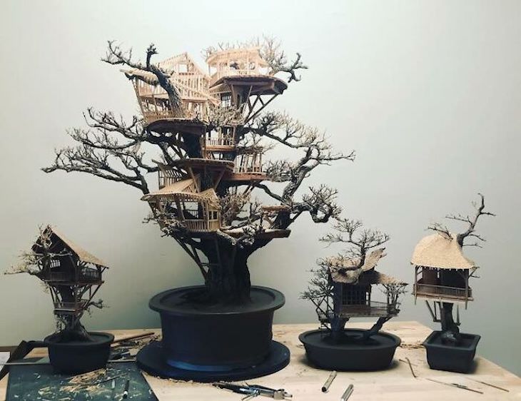 Enchanting Miniature Treehouses By the Late Dave Creek