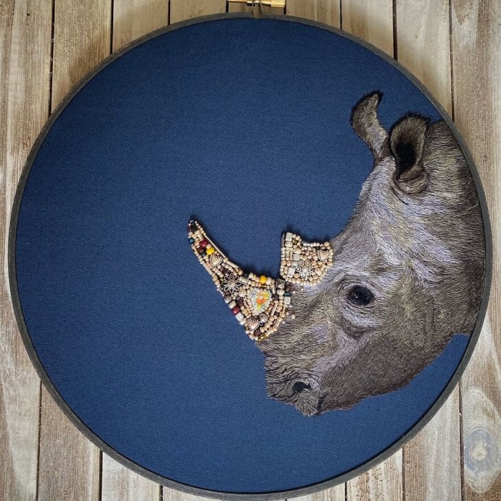 Embroidered Animals, Rhino